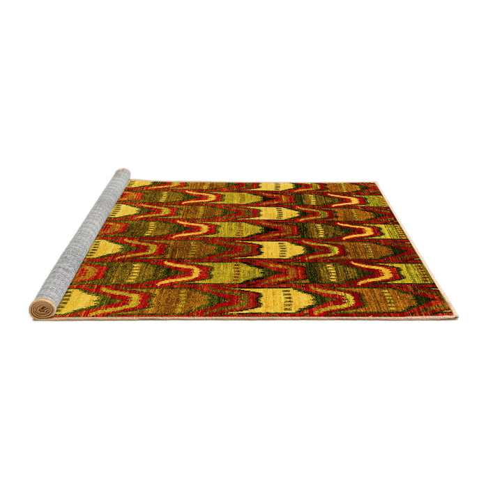 Sideview of Machine Washable Abstract Yellow Modern Rug, wshabs4226yw