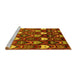 Sideview of Machine Washable Abstract Yellow Modern Rug, wshabs4226yw