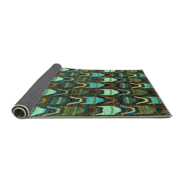 Sideview of Abstract Turquoise Modern Rug, abs4226turq