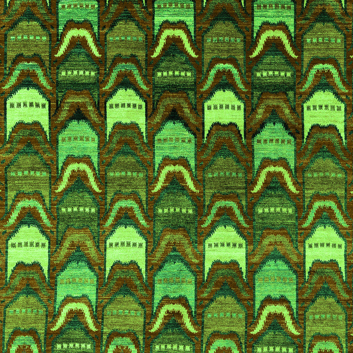 Square Abstract Green Modern Rug, abs4226grn