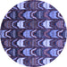 Round Machine Washable Abstract Blue Modern Rug, wshabs4226blu