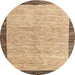 Round Abstract Light Brown Modern Rug, abs4227