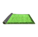 Sideview of Abstract Green Modern Rug, abs4227grn