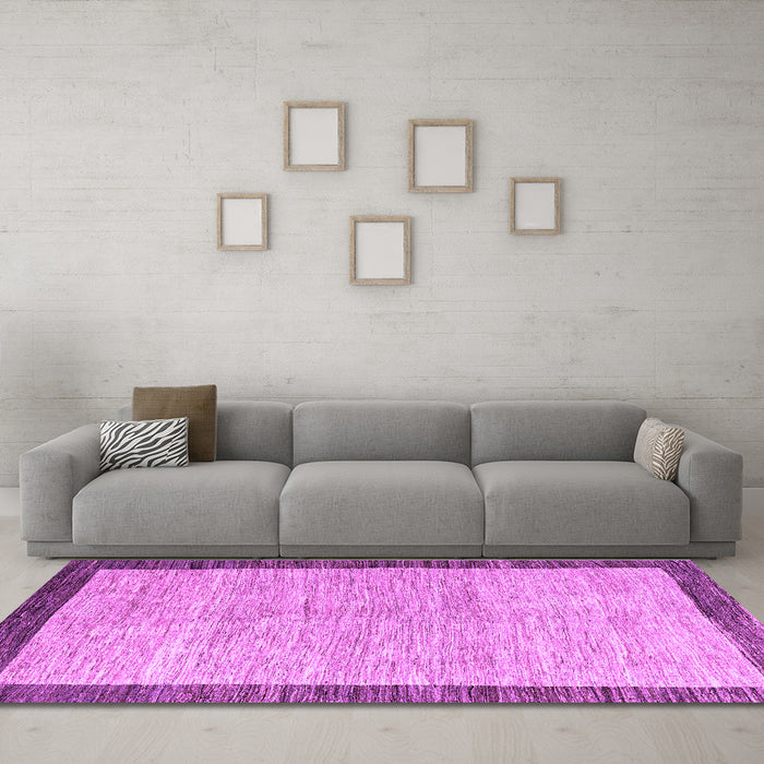 Machine Washable Abstract Purple Modern Area Rugs in a Living Room, wshabs4227pur