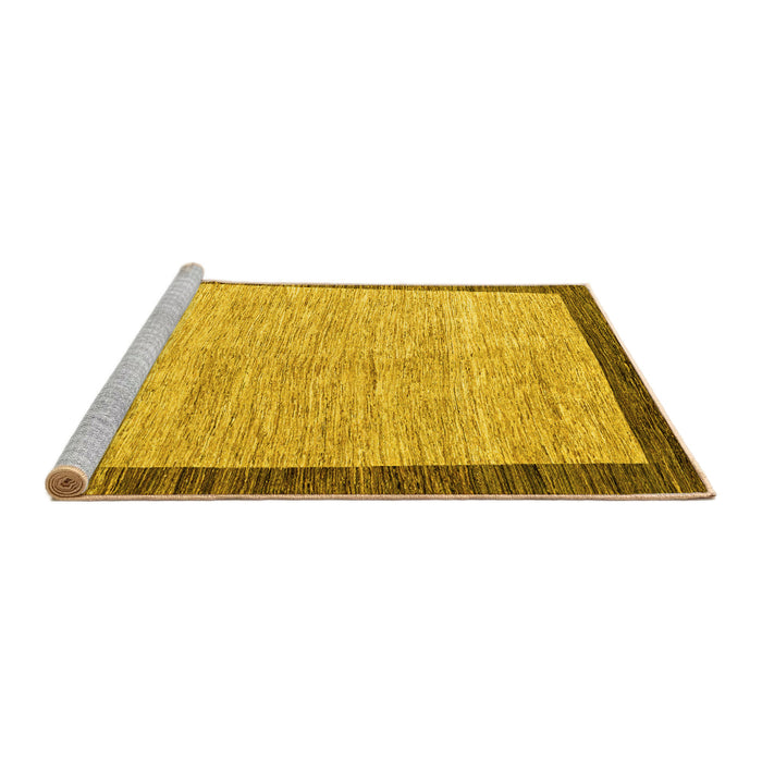 Sideview of Machine Washable Abstract Yellow Modern Rug, wshabs4227yw