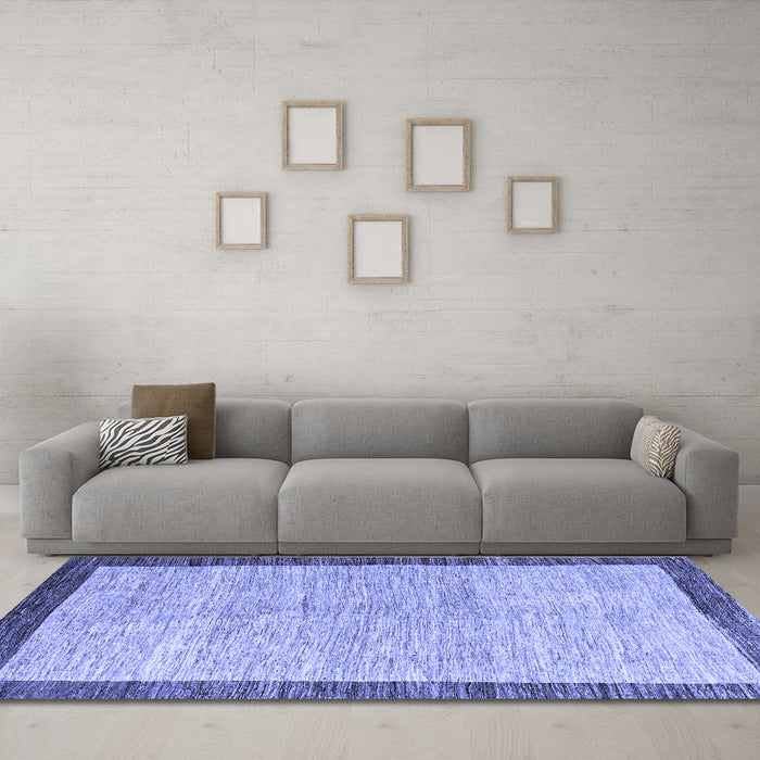 Machine Washable Abstract Blue Modern Rug in a Living Room, wshabs4227blu