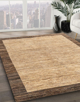 Machine Washable Abstract Light Brown Rug in a Family Room, wshabs4227