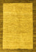 Machine Washable Abstract Yellow Modern Rug, wshabs4227yw