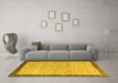 Machine Washable Abstract Yellow Modern Rug in a Living Room, wshabs4227yw