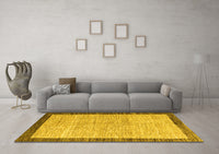 Machine Washable Abstract Yellow Modern Rug, wshabs4227yw