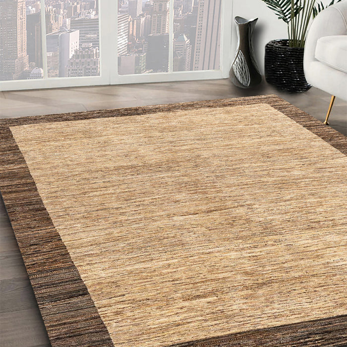 Abstract Light Brown Modern Rug in Family Room, abs4227