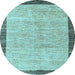 Round Abstract Light Blue Modern Rug, abs4227lblu