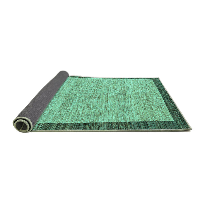 Sideview of Abstract Turquoise Modern Rug, abs4227turq