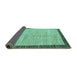 Sideview of Abstract Turquoise Modern Rug, abs4227turq