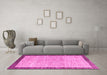 Machine Washable Abstract Pink Modern Rug in a Living Room, wshabs4227pnk