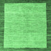 Square Abstract Emerald Green Modern Rug, abs4227emgrn