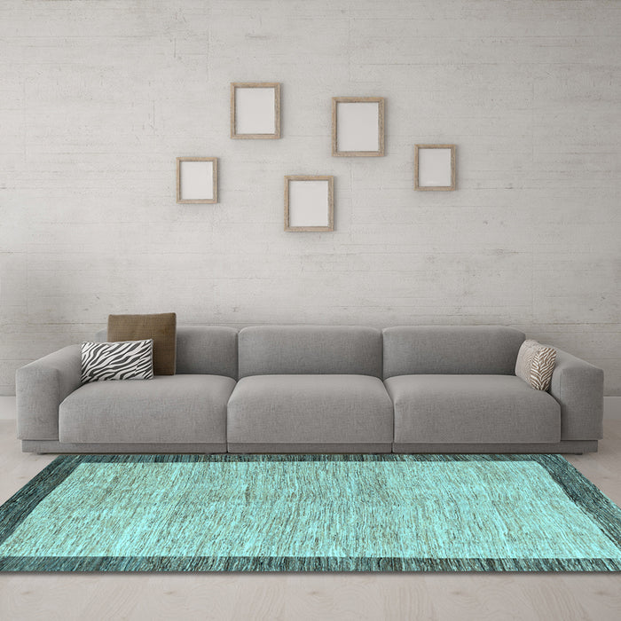 Machine Washable Abstract Light Blue Modern Rug in a Living Room, wshabs4227lblu