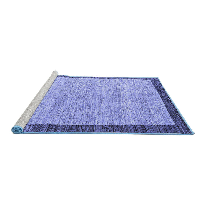 Sideview of Machine Washable Abstract Blue Modern Rug, wshabs4227blu