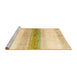 Sideview of Machine Washable Abstract Gold Rug, wshabs4228
