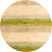 Round Abstract Gold Solid Rug, abs4228