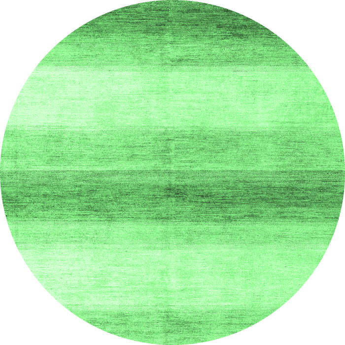 Round Machine Washable Solid Emerald Green Modern Area Rugs, wshabs4228emgrn