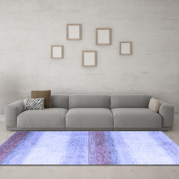 Machine Washable Solid Blue Modern Rug in a Living Room, wshabs4228blu