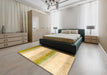 Abstract Gold Solid Rug in a Bedroom, abs4228