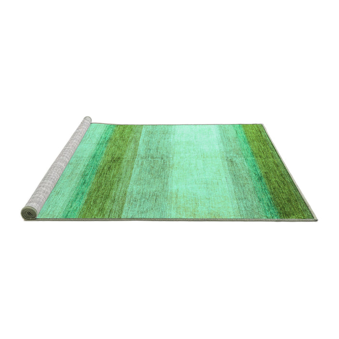 Sideview of Machine Washable Solid Turquoise Modern Area Rugs, wshabs4228turq