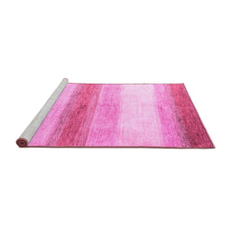 Sideview of Machine Washable Solid Pink Modern Rug, wshabs4228pnk