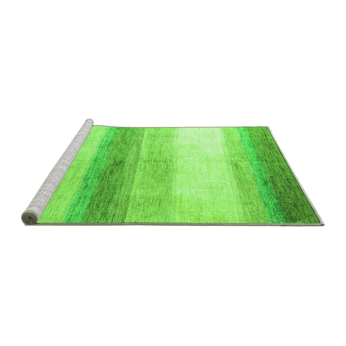Sideview of Machine Washable Solid Green Modern Area Rugs, wshabs4228grn