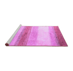 Sideview of Machine Washable Solid Purple Modern Area Rugs, wshabs4228pur