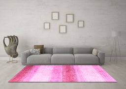 Machine Washable Solid Pink Modern Rug in a Living Room, wshabs4228pnk