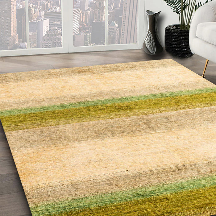 Machine Washable Abstract Gold Rug in a Family Room, wshabs4228