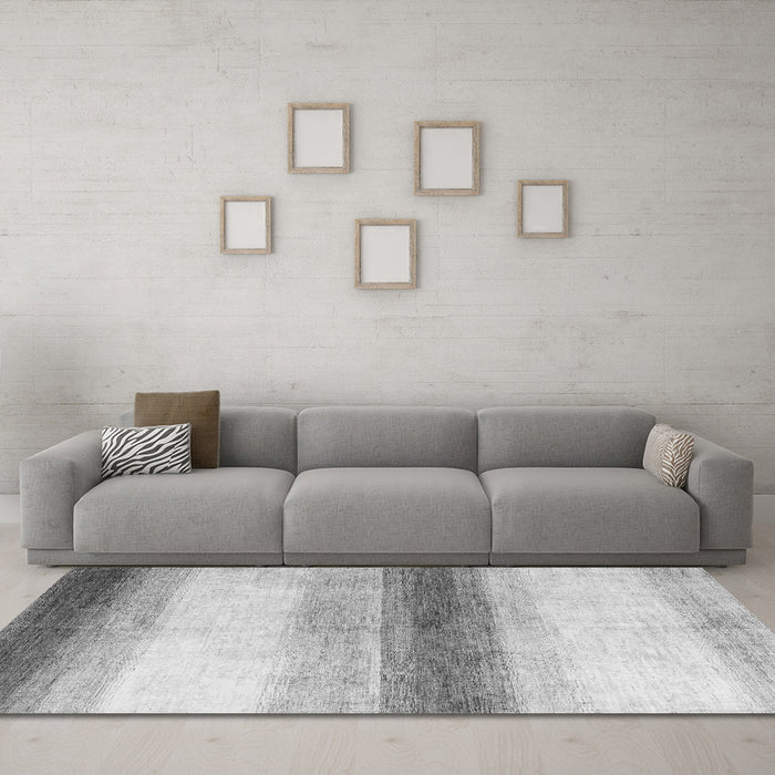 Machine Washable Solid Gray Modern Rug in a Living Room,, wshabs4228gry