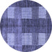 Round Machine Washable Abstract Blue Modern Rug, wshabs4229blu