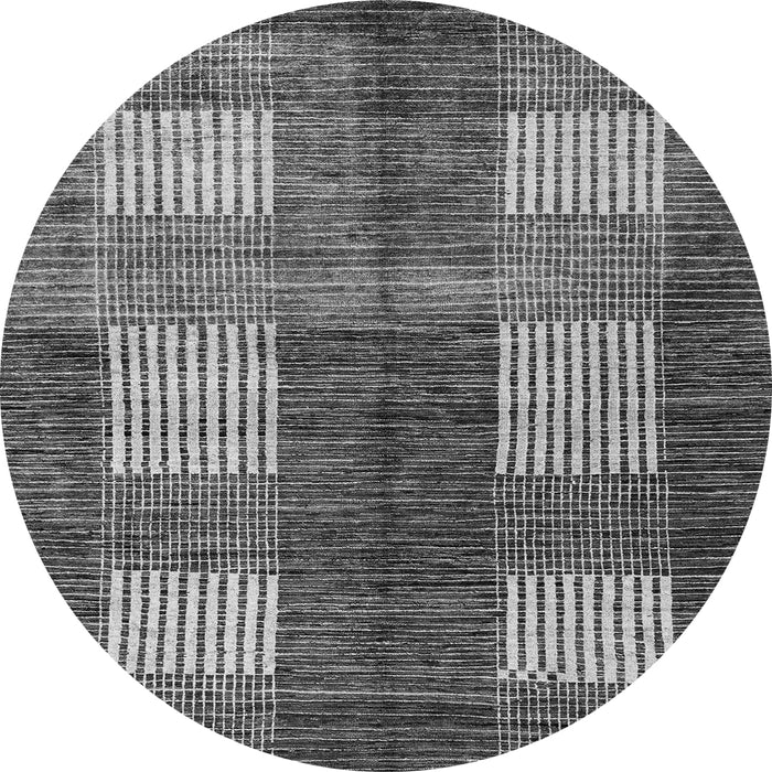 Round Abstract Gray Modern Rug, abs4229gry
