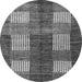 Round Abstract Gray Modern Rug, abs4229gry