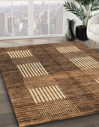 Abstract Red Brown Modern Rug, abs4229