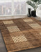 Abstract Red Brown Modern Rug in Family Room, abs4229