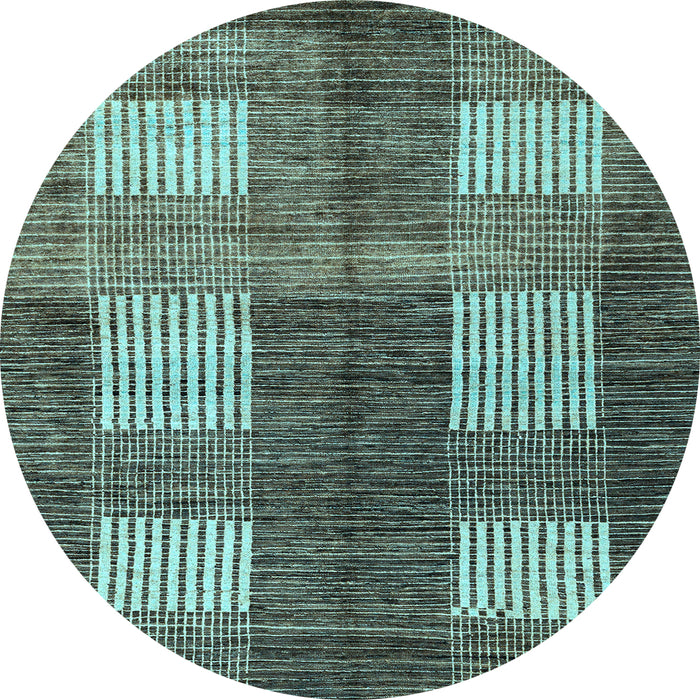 Round Machine Washable Abstract Light Blue Modern Rug, wshabs4229lblu