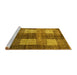 Sideview of Machine Washable Abstract Yellow Modern Rug, wshabs4229yw