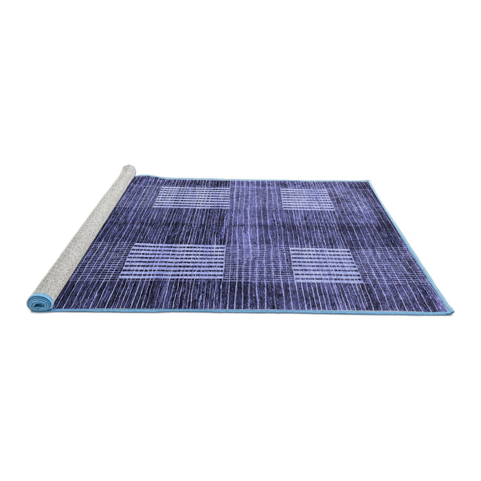 Sideview of Machine Washable Abstract Blue Modern Rug, wshabs4229blu
