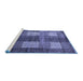 Sideview of Machine Washable Abstract Blue Modern Rug, wshabs4229blu