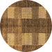 Round Abstract Brown Modern Rug, abs4229brn