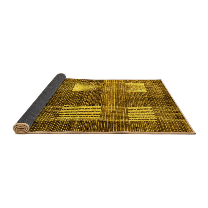 Sideview of Abstract Yellow Modern Rug, abs4229yw