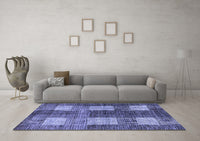 Machine Washable Abstract Blue Modern Rug, wshabs4229blu