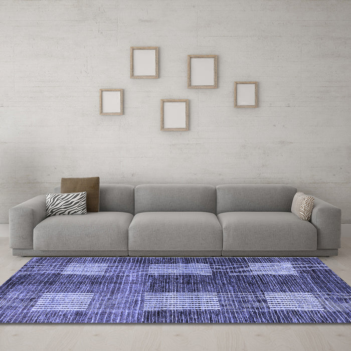 Machine Washable Abstract Blue Modern Rug in a Living Room, wshabs4229blu