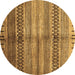 Round Abstract Brown Modern Rug, abs422brn