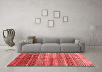 Machine Washable Abstract Red Modern Rug, wshabs422red