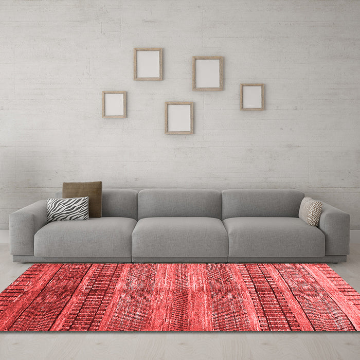 Modern Red Washable Rugs
